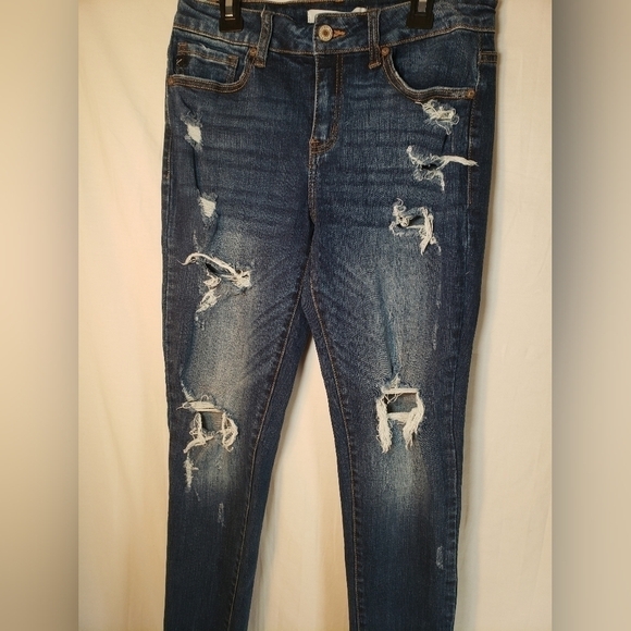 Kancan Distressed Jeans Medium Washed Sz 7/27 - Picture 3 of 11